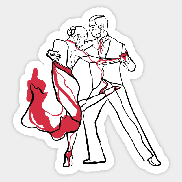 Single Line - Tango Sticker by MaxencePierrard